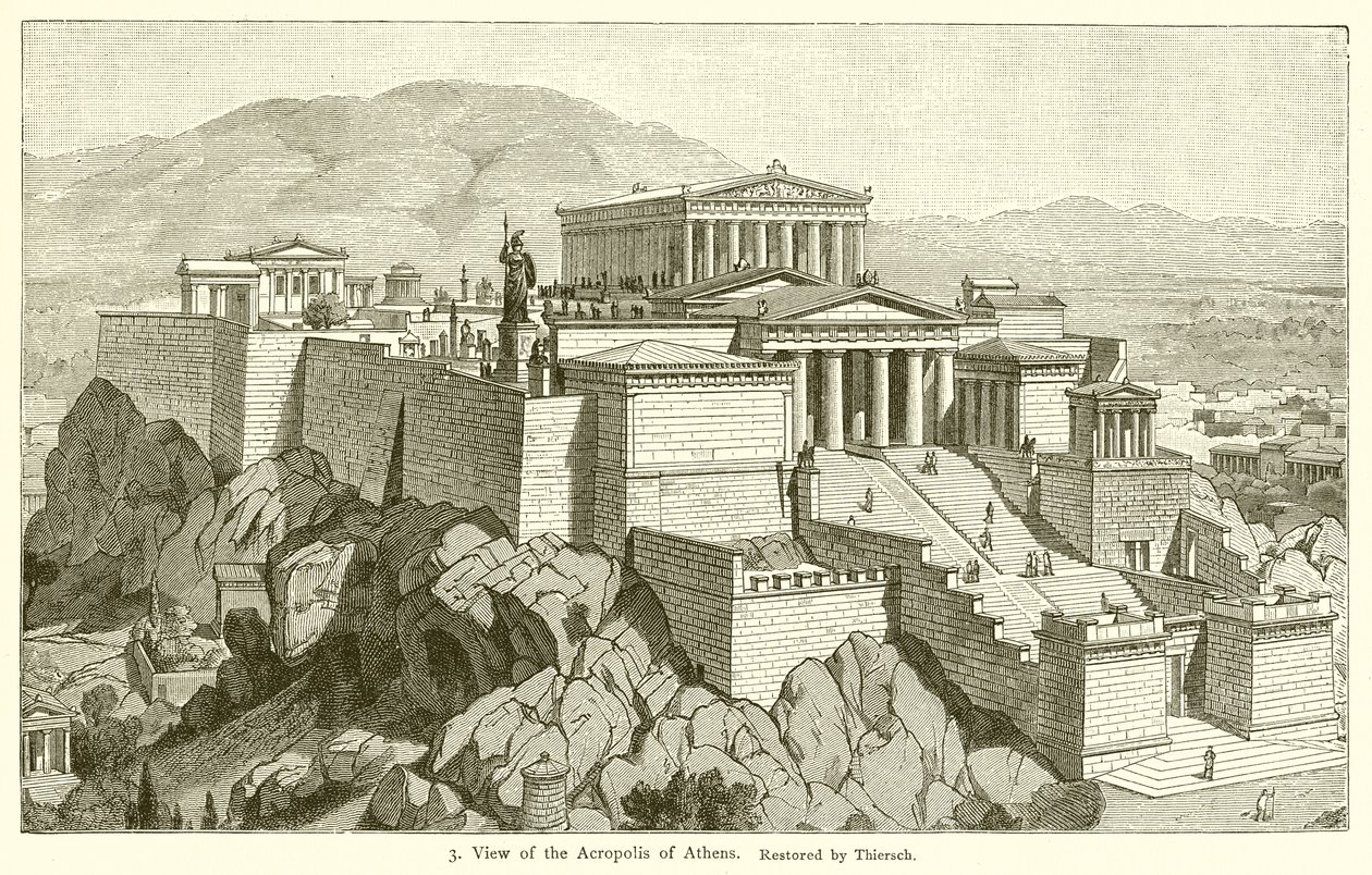 Ansicht der Akropolis von Athen von English School