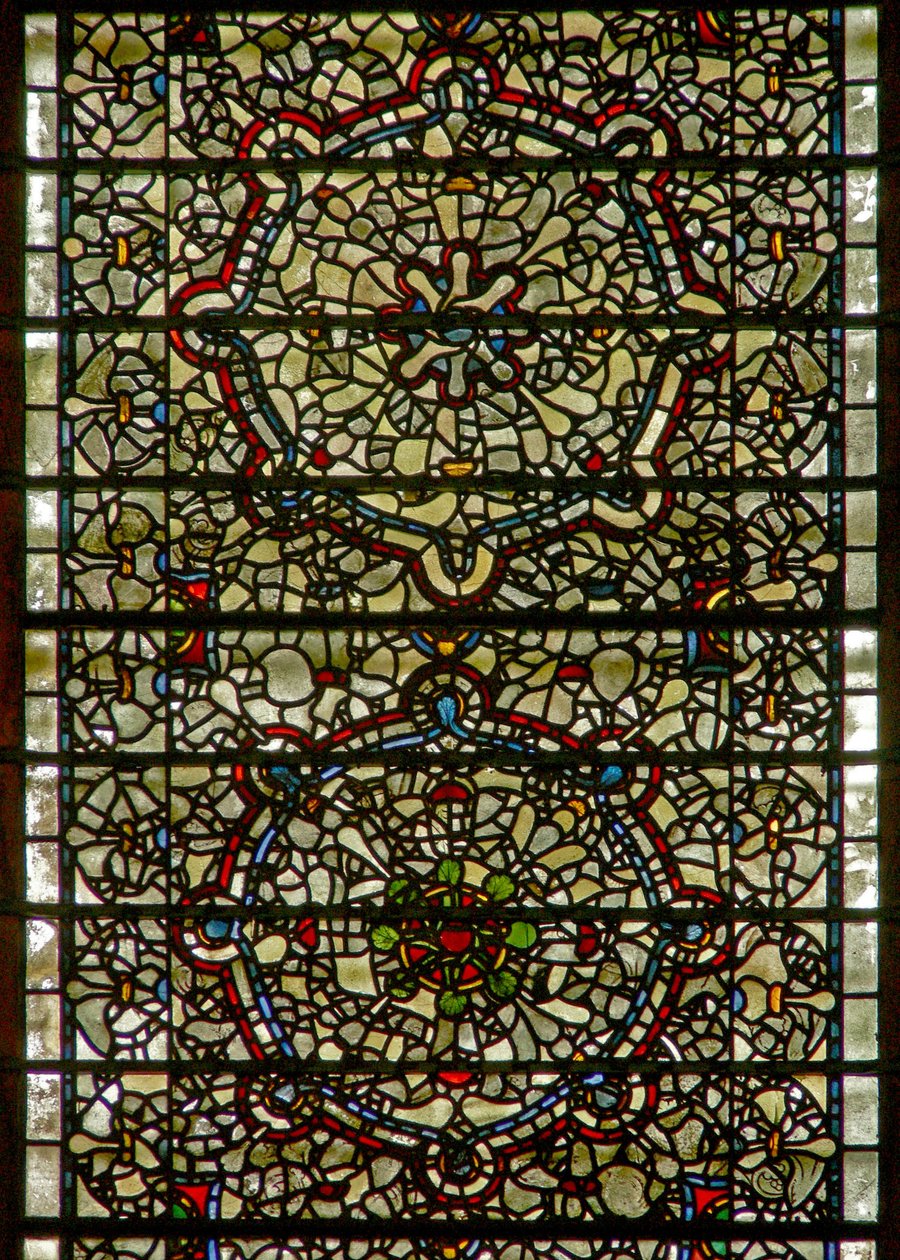 Fenster Fünf-Schwestern, Darstellung von Grisaille von English School