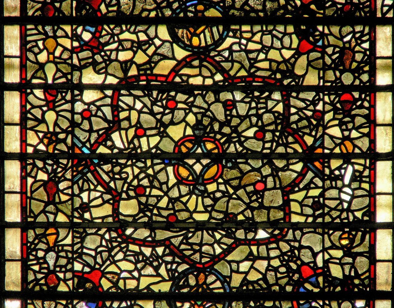 Fenster Fünf-Schwestern, Darstellung von Grisaille von English School