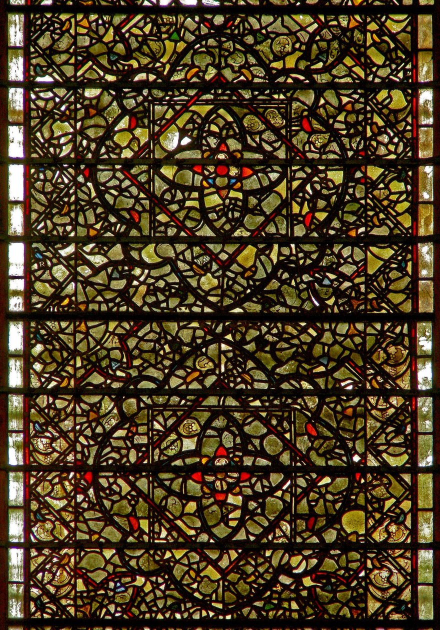 Fenster Fünf-Schwestern, Darstellung von Grisaille von English School