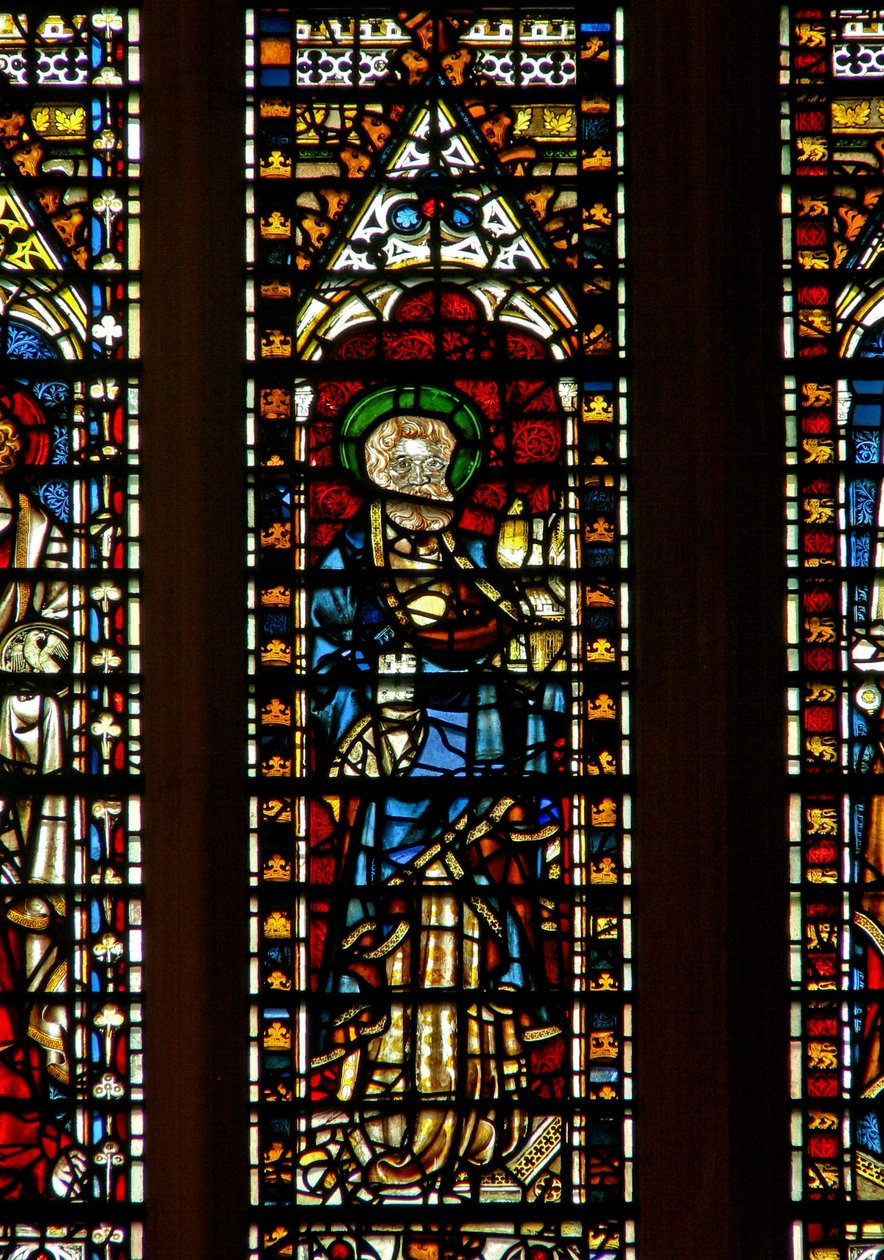 Fenster Ww, den heiligen Petrus darstellend von English School