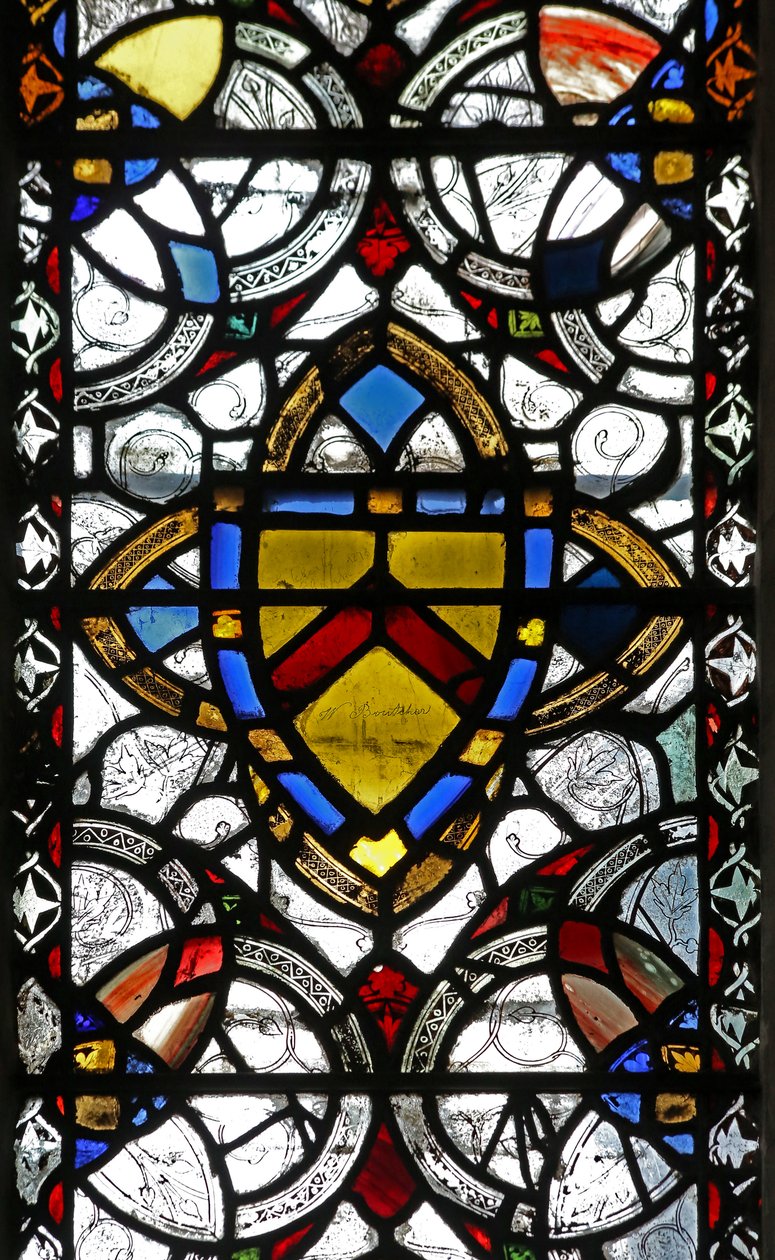 Fenster n4, Grisaille & Wappen von English School