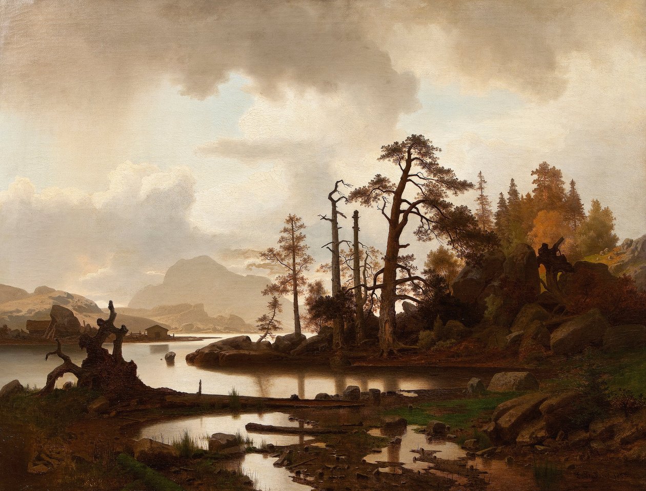 Waldlandschaft mit See von Erik Bodom