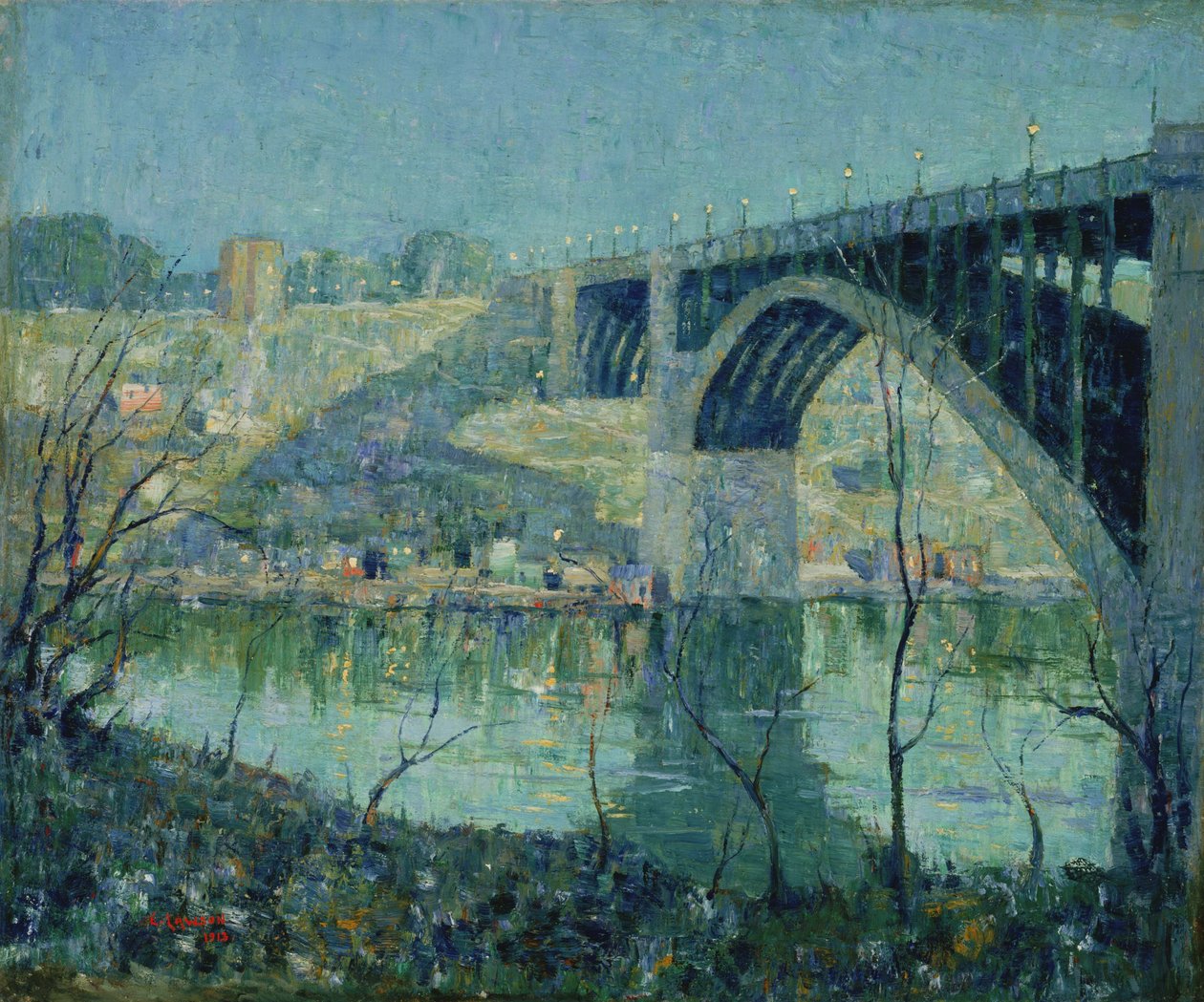 Frühlingsnacht, Harlem River von Ernest Lawson
