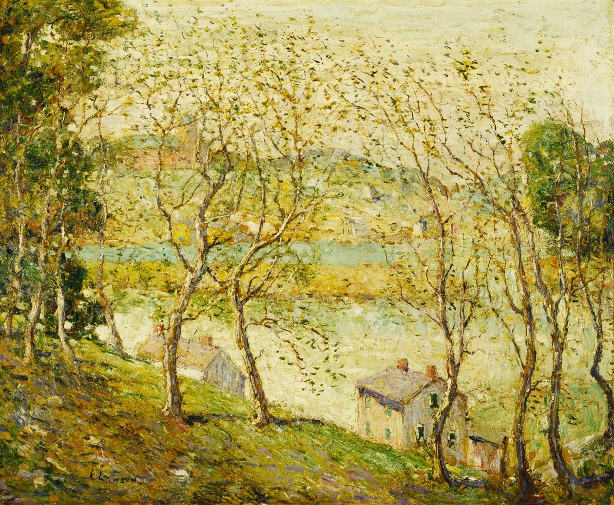 Frühling, Harlem River von Ernest Lawson