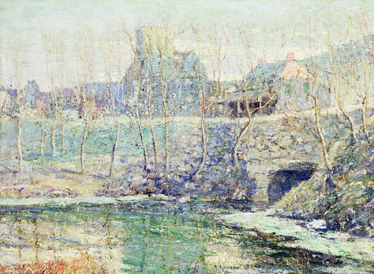 Nebliger Tag im März von Ernest Lawson