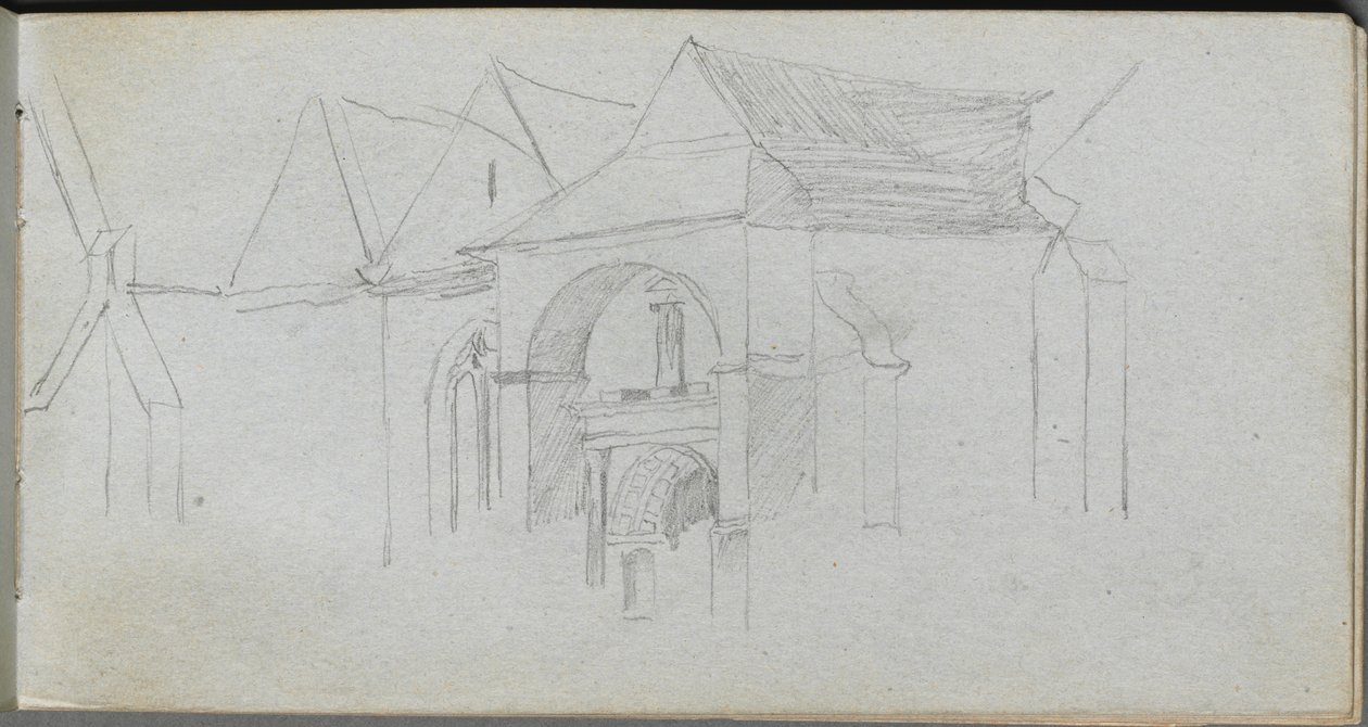 Skizzenbuch, Seite 22: Architekturstudie von Jean Louis Ernest Meissonier