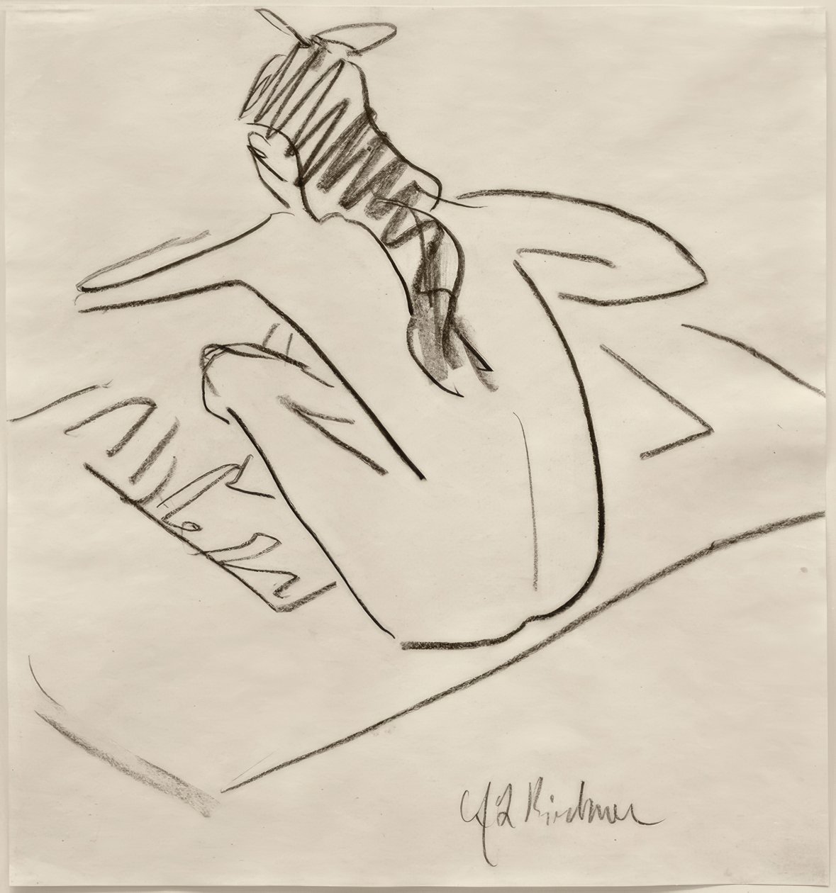 Ohne Titel (Sitzende Fränzi von rückwärts) von Ernst Ludwig Kirchner
