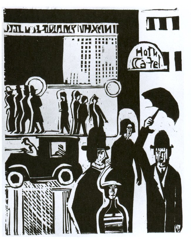 Straße im Regen von Ernst Ludwig Kirchner