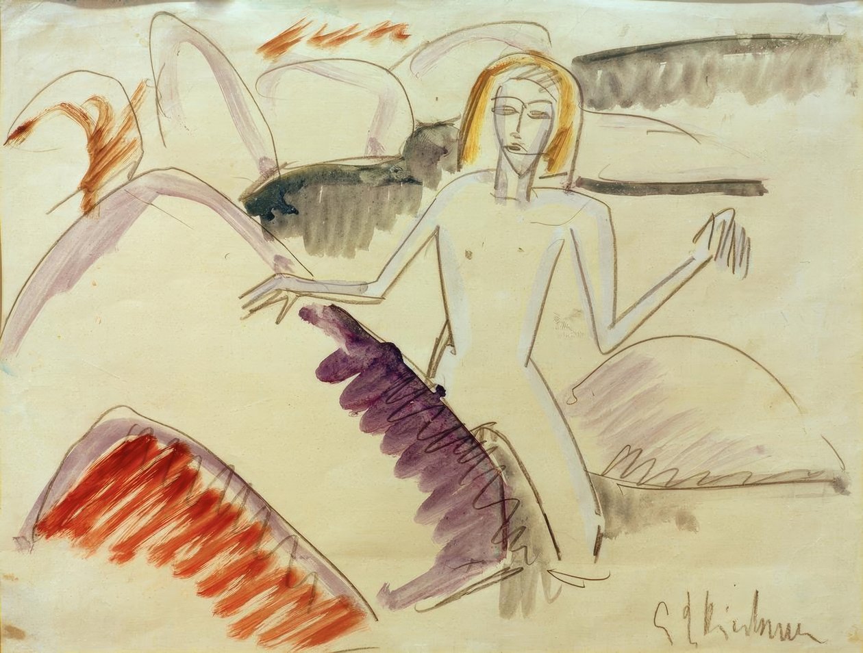 Badende an Steinen von Ernst Ludwig Kirchner