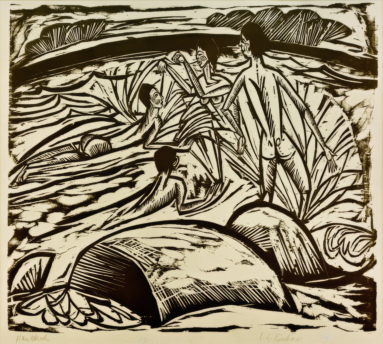 Badende, sich spritzend von Ernst Ludwig Kirchner