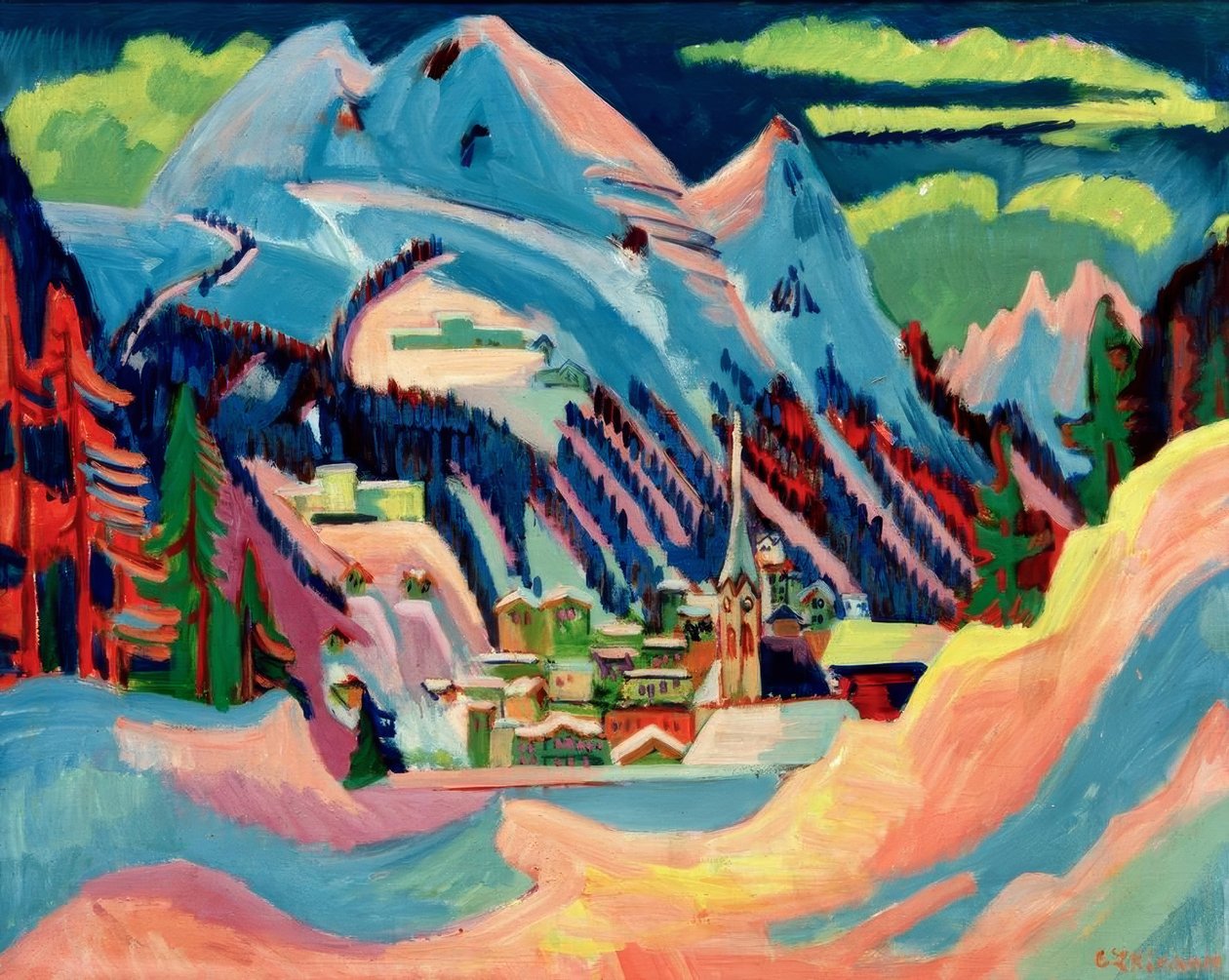 Davos im Winter von Ernst Ludwig Kirchner