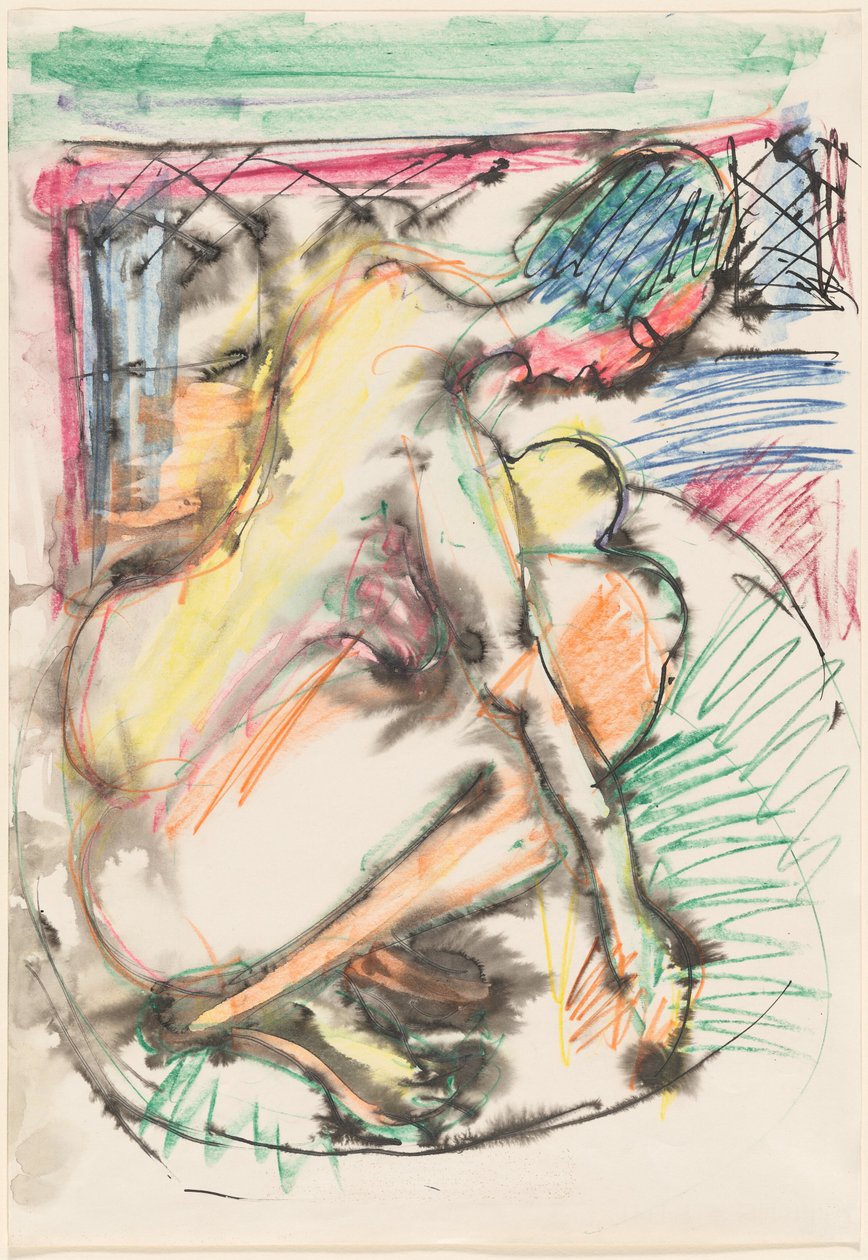 Erna badet in einer Wanne von Ernst Ludwig Kirchner