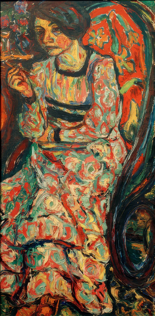 Frau im Schaukelstuhl (Emmi Frisch) von Ernst Ludwig Kirchner
