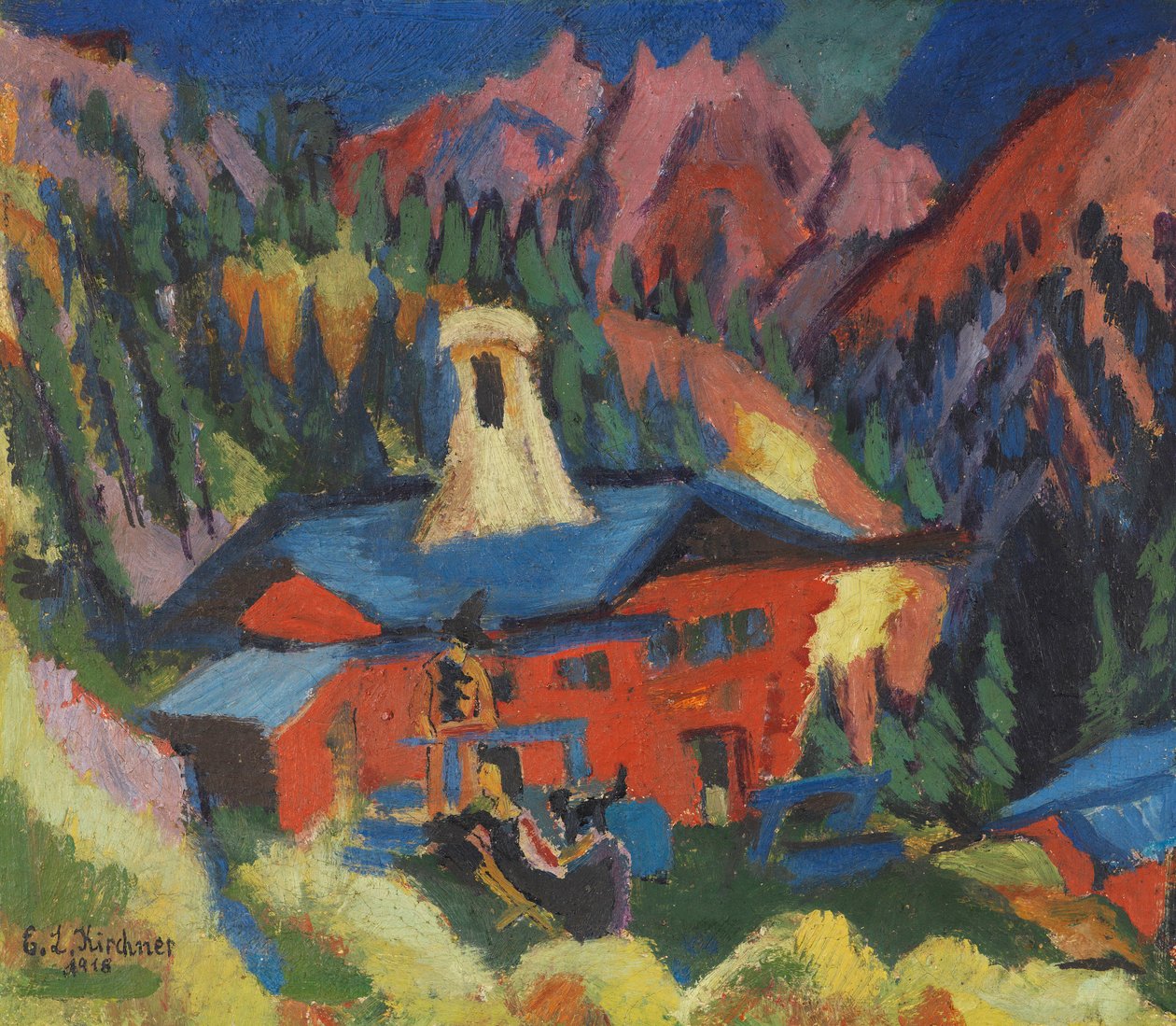 Haus auf der Stafelalp, 1918-1919 von Ernst Ludwig Kirchner