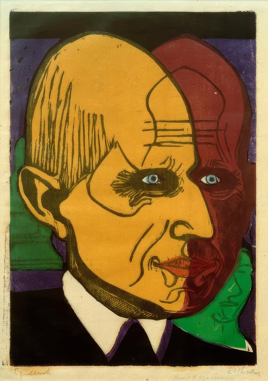 Kopf Dr. Frédéric Bauer von Ernst Ludwig Kirchner