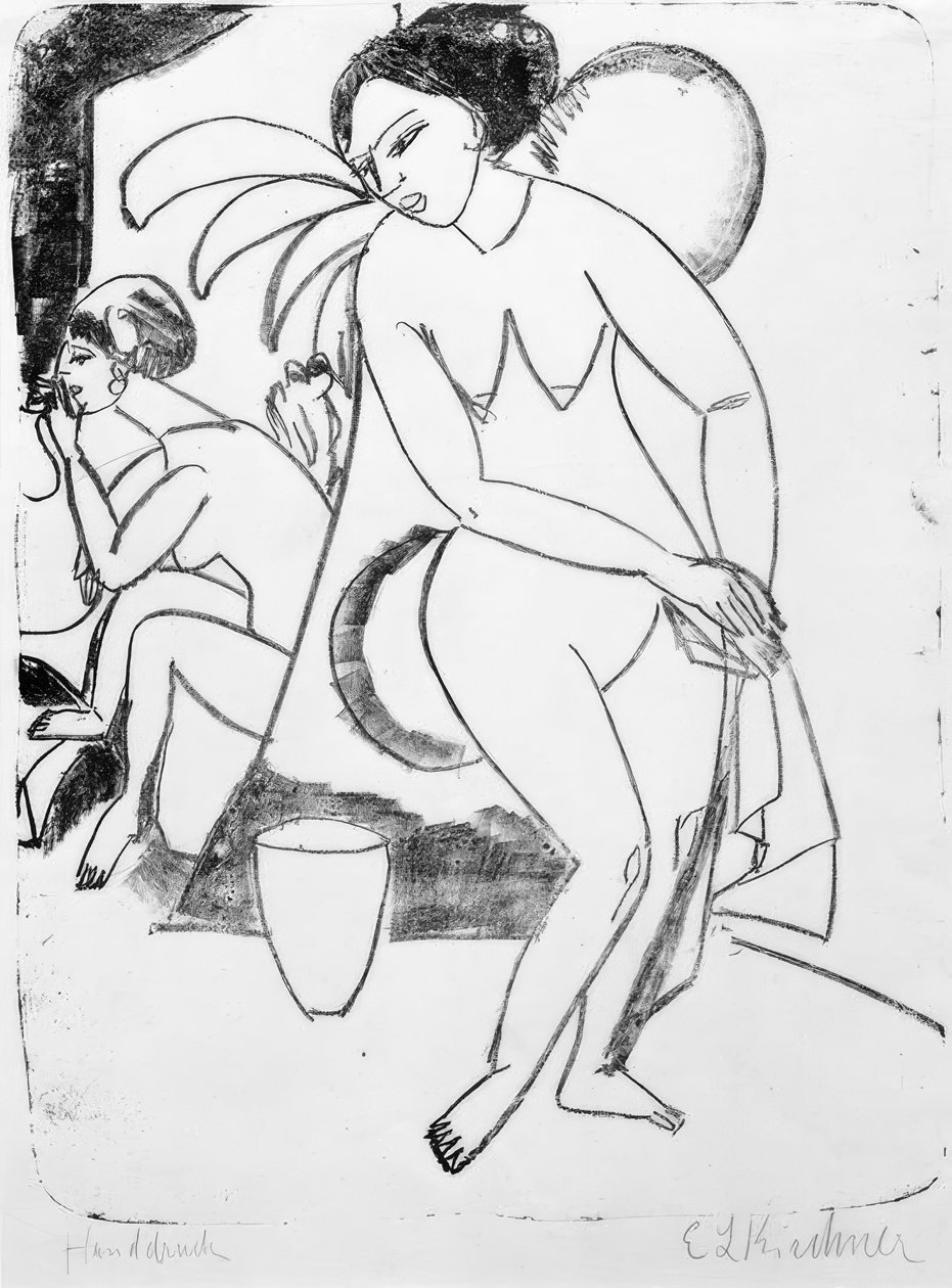 Nackte Mädchen im Atelier von Ernst Ludwig Kirchner