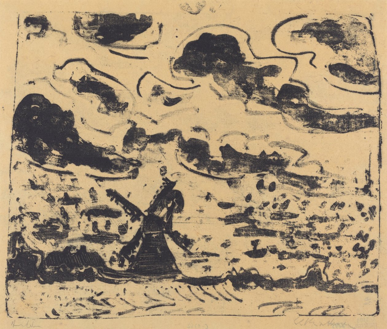Windmühle bei Burg auf Fehmarn von Ernst Ludwig Kirchner