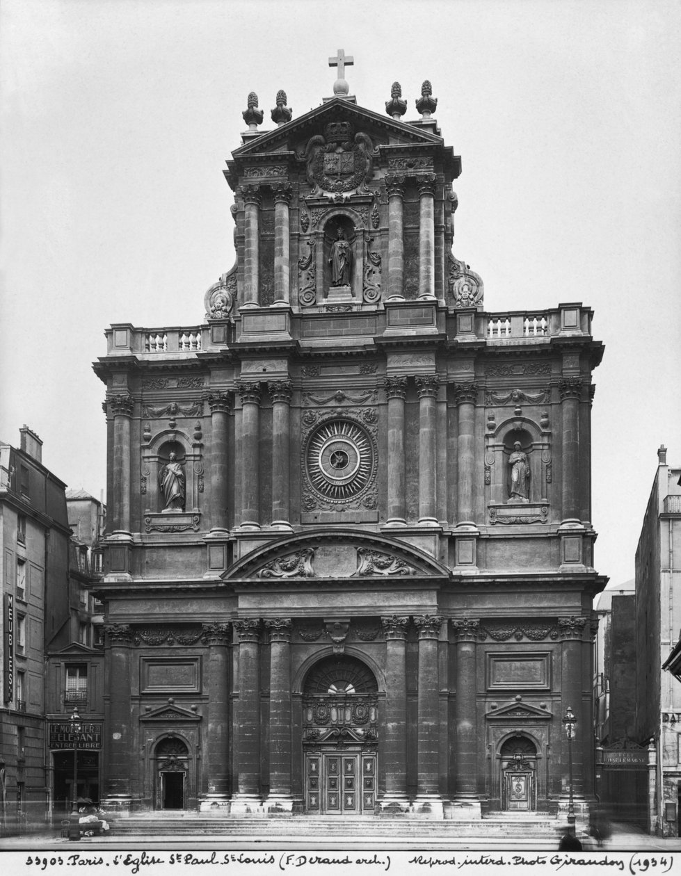 Ansicht der Fassade der Kirche Saint-Paul-Saint-Louis, Paris, 1627-41 von Etienne and Derand, F. Martellange