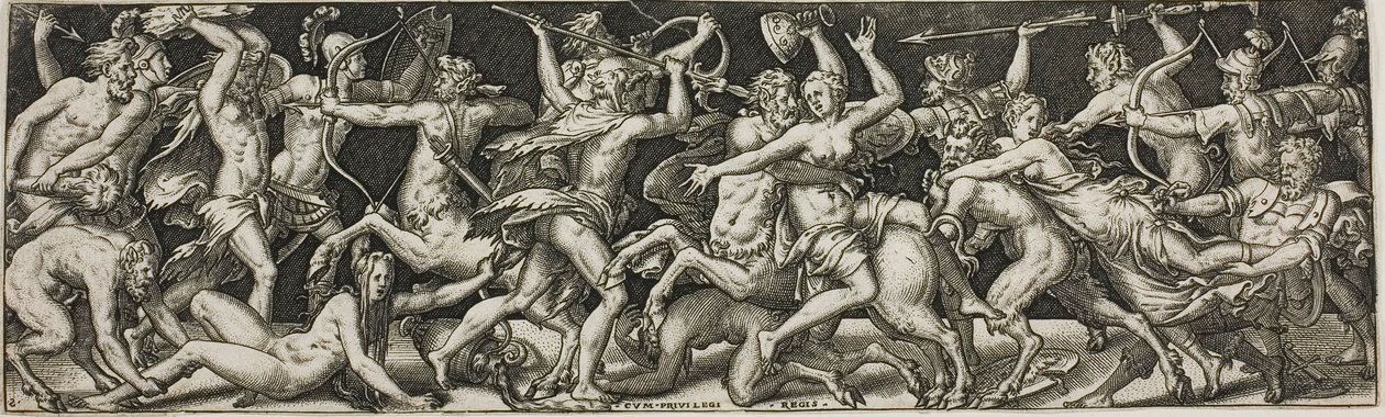 Kampf der Kentauren und Lapithen von Etienne Delaune