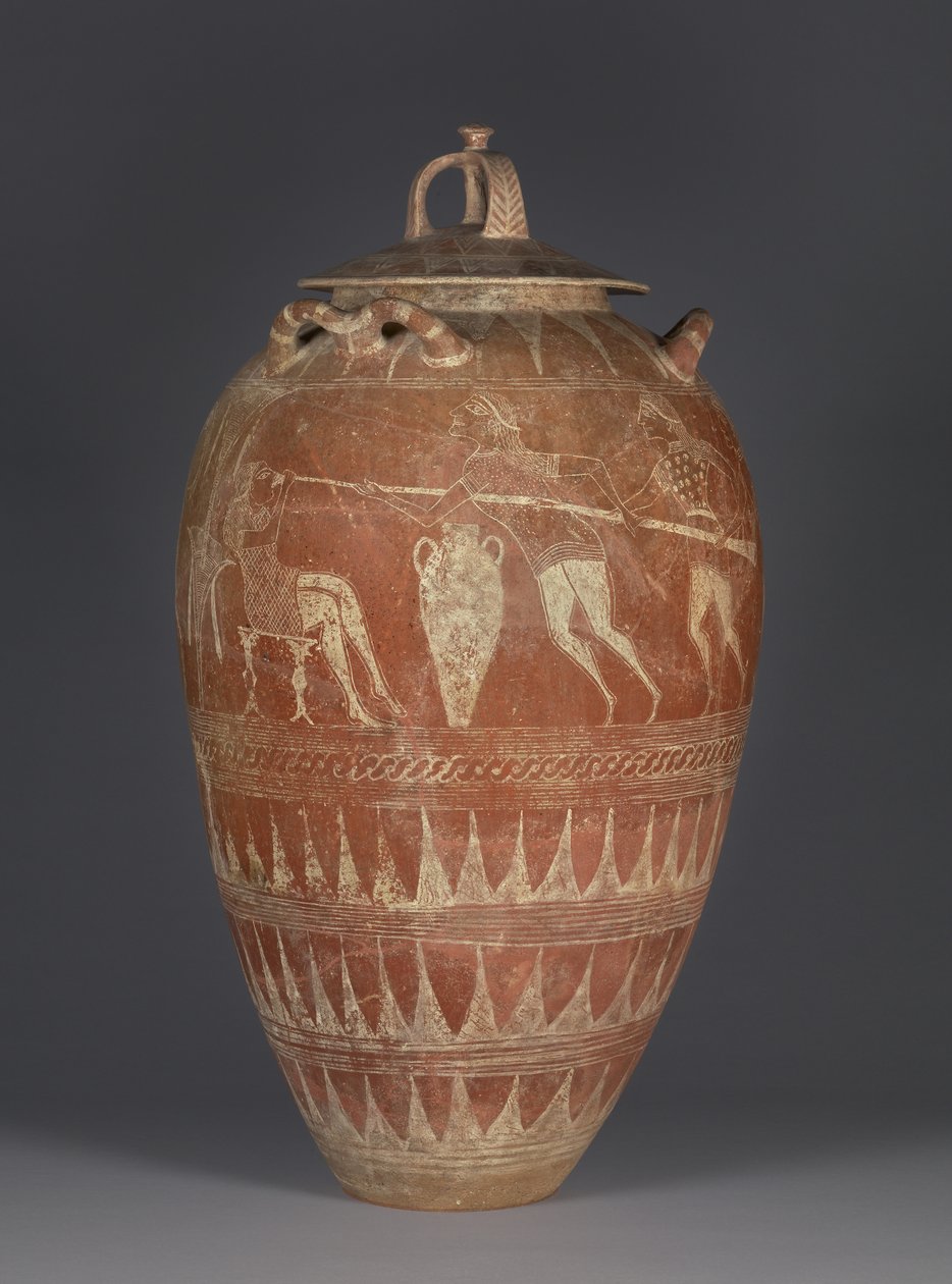 Etruskischer Deckelpithos mit der Blendung des Polyphemos, 650-25 v. Chr. von Etruscan