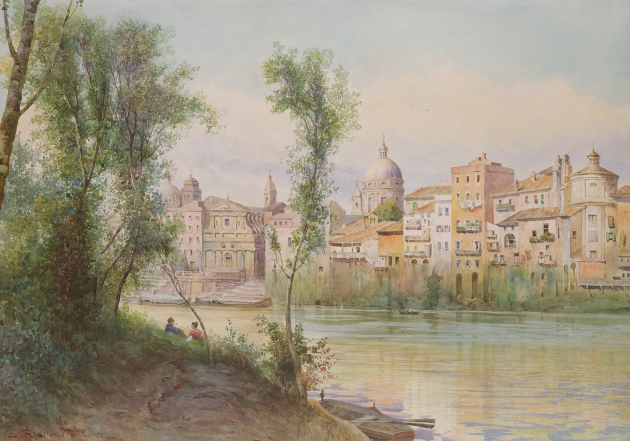 Ansicht des Porto di Ripetta dai Prati, Rom von Ettore Roesler Franz