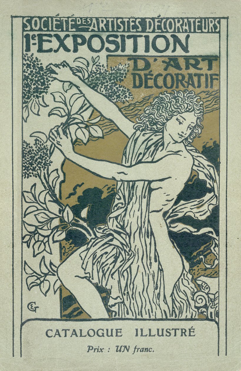 Katalogcover für die 1. Ausstellung dekorativer Kunst in Paris, Januar 1901 von Eugene Grasset