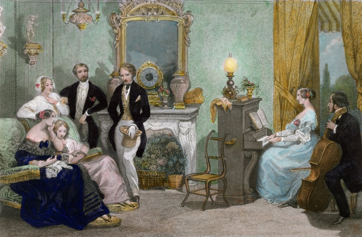 Ein Familienkonzert, ca. 1840 von Eugene Louis Lami