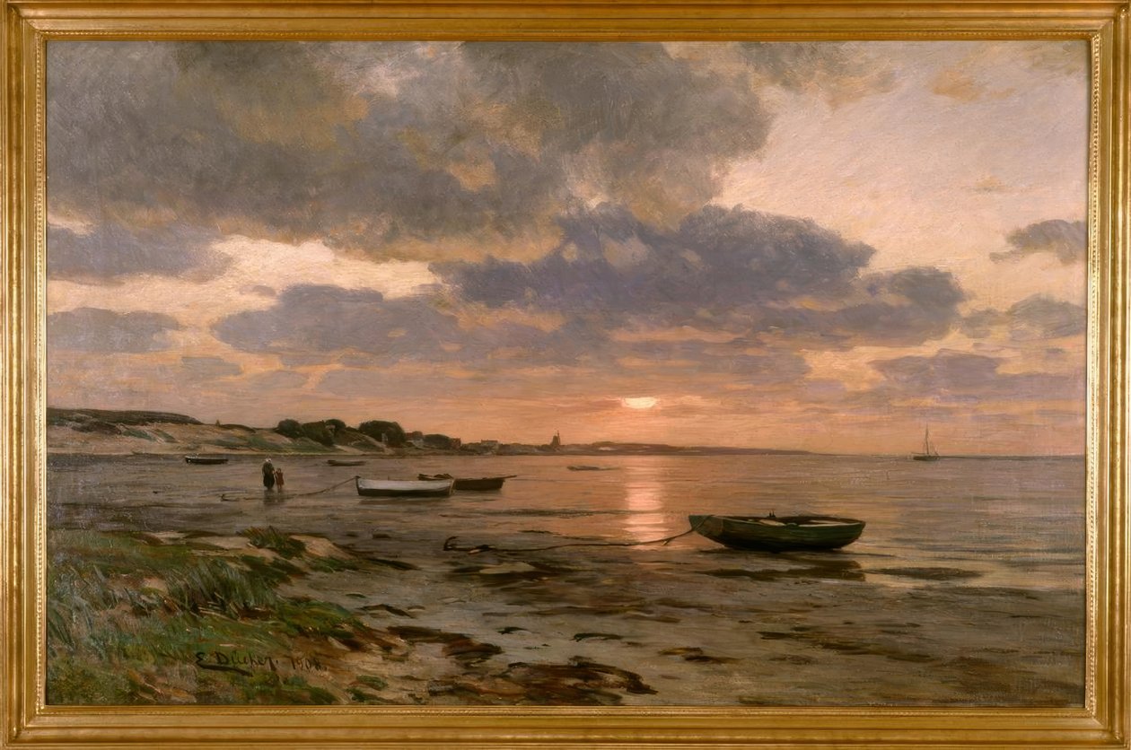 Sonnenuntergang an der Ostsee von Eugene Gustav Dücker