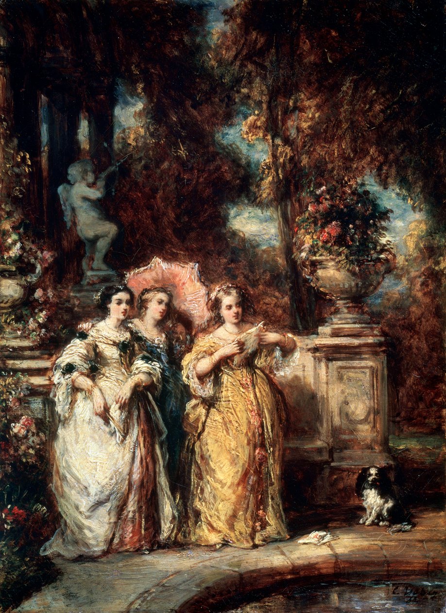 Ein Spaziergang, 1852 von Eugene Isabey