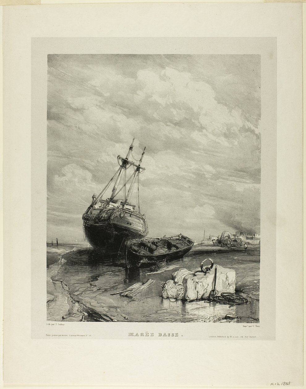 Ebbe, Platte sechs aus Sechs Marines von Eugene Isabey