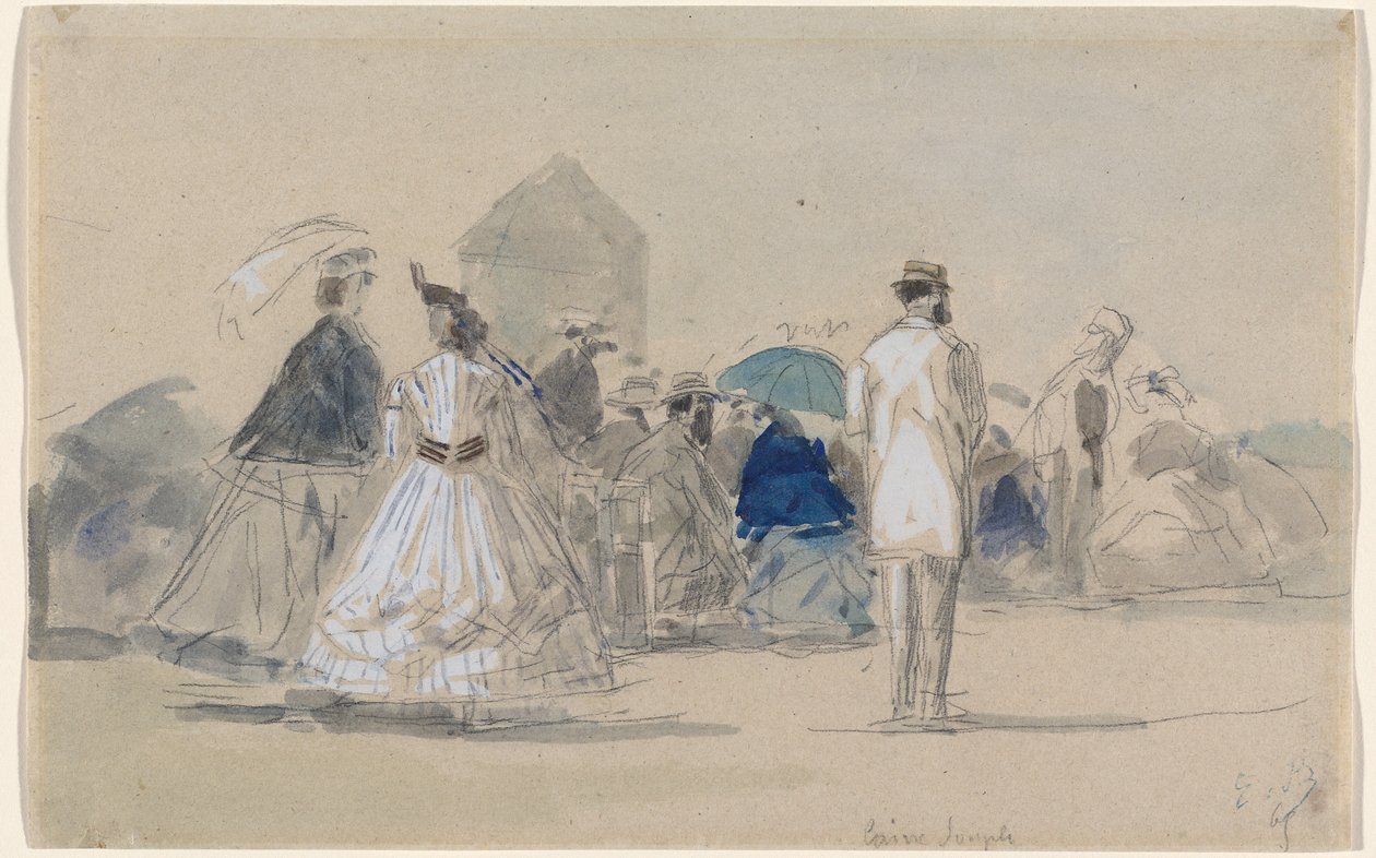 Reifröcke am Strand, um 1865 von Eugene Louis Boudin