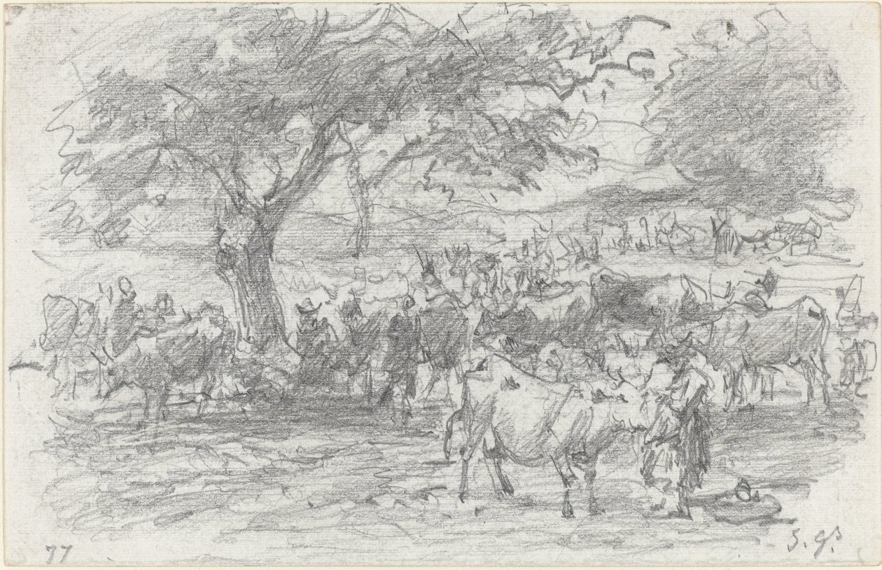 Hirten und Vieh von Eugene Louis Boudin