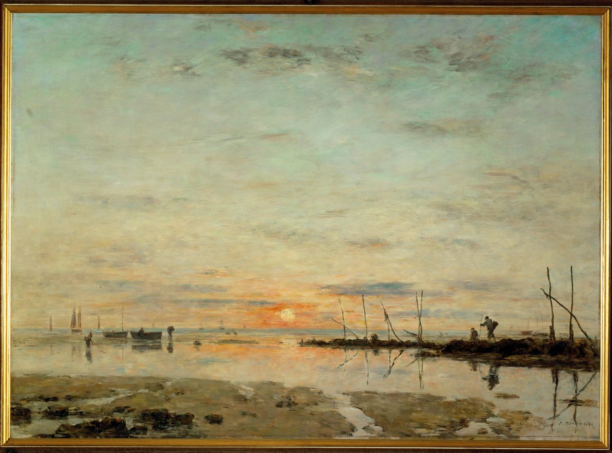 Le Havre, Sonnenuntergang bei Ebbe von Eugene Louis Boudin