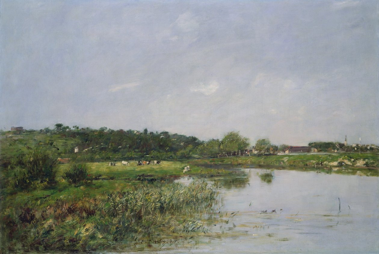 Am Flussufer bei La Touques, 1890 von Eugene Louis Boudin