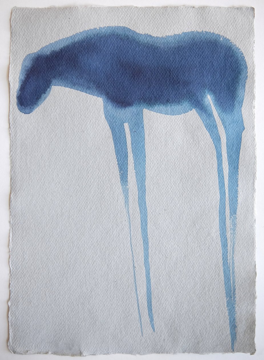 Blaues Pferd 2, 2023 von Eugenie Vronskaya