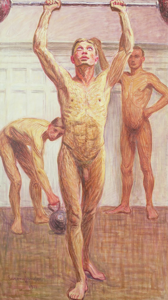Gewichte mit zwei Armen drücken, Nummer 1, 1911 von Eugène Jansson