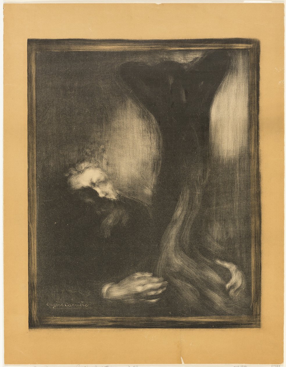 Rodin beim Bildhauen von Eugène Carrière