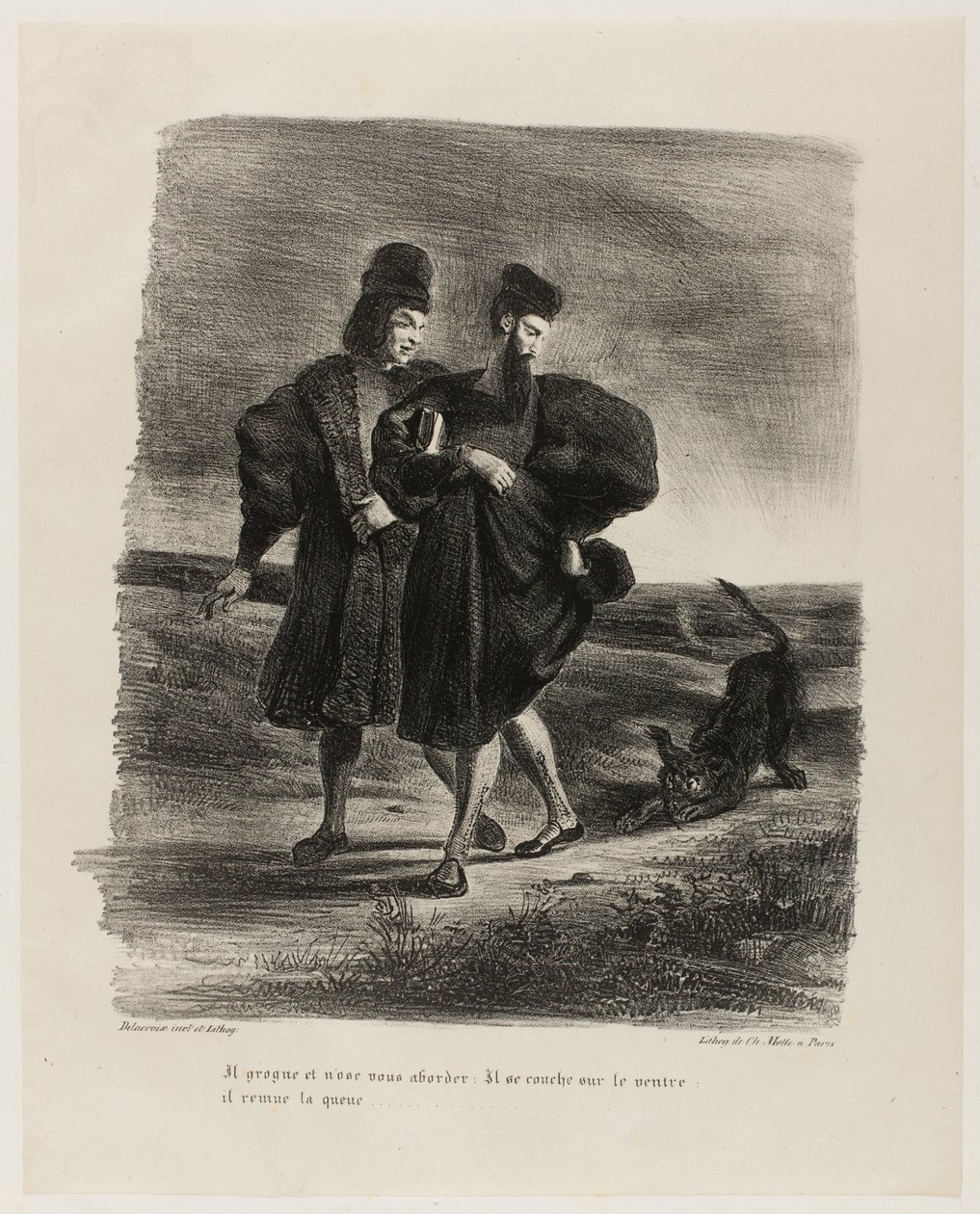 Faust, Mephistopheles und der Pudel, aus Faust von Eugène Delacroix