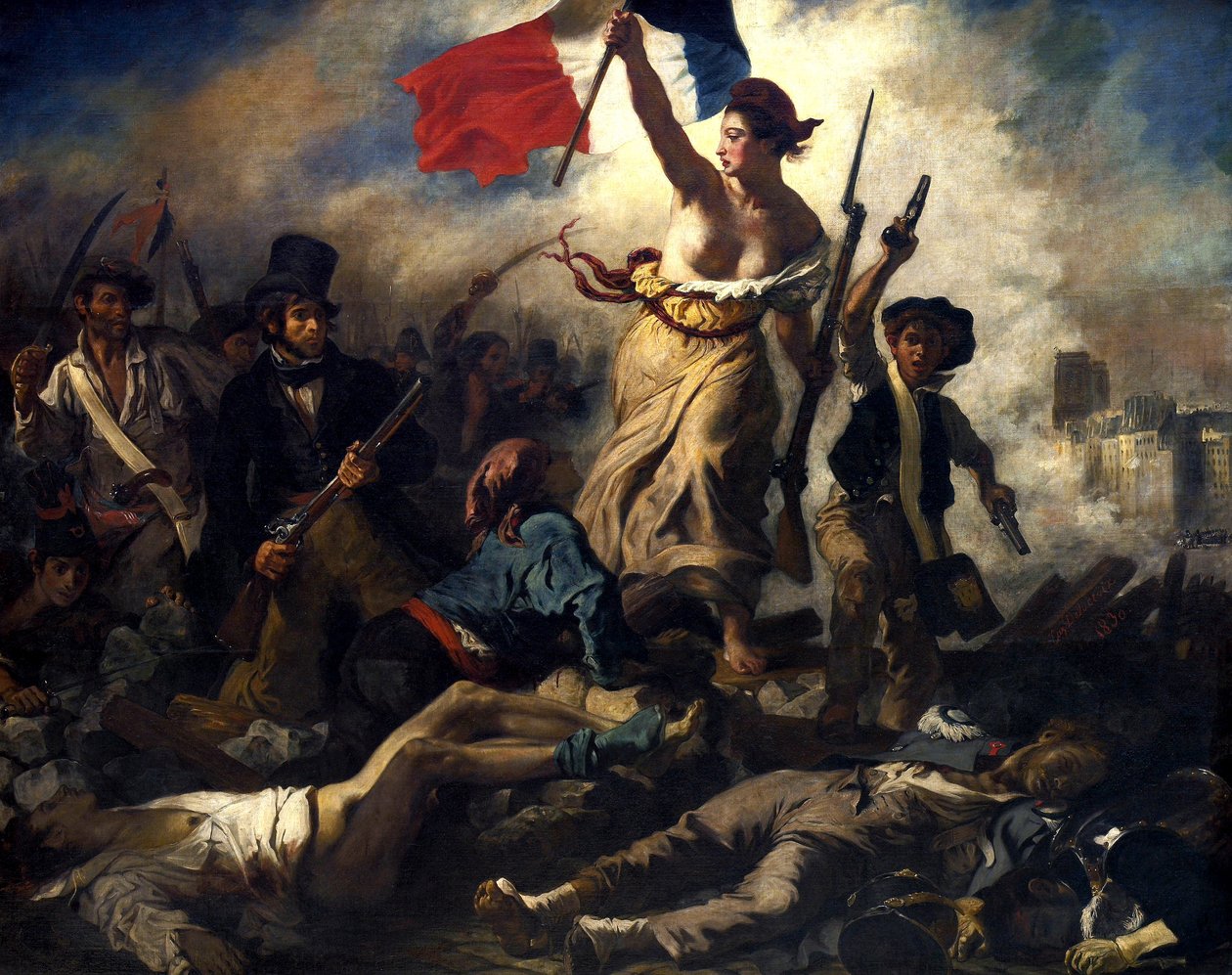 Die Freiheit führt das Volk von Eugène Delacroix