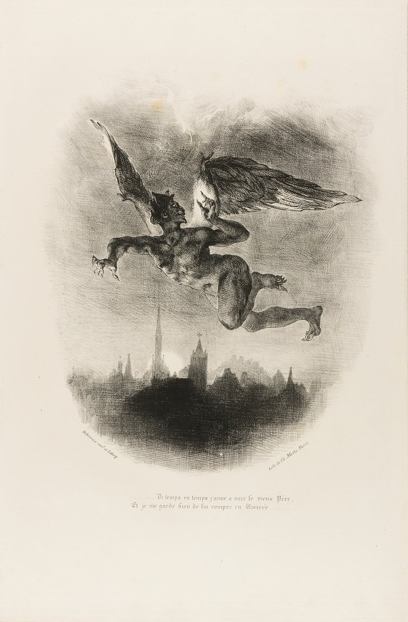 Mephistopheles fliegt, aus Faust von Eugène Delacroix