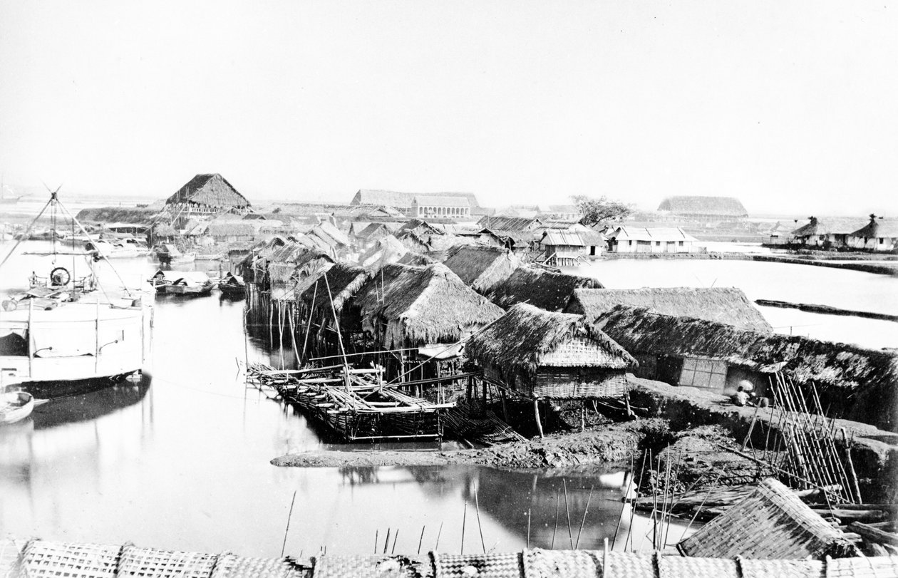 Einheimische Häuser, Saigon, um 1870er von European Photographer