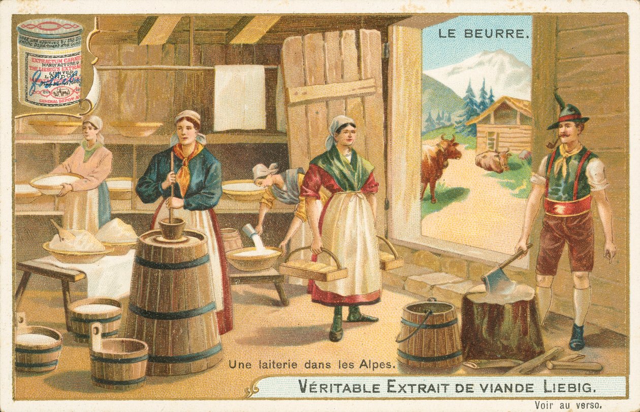 Butter, Liebig-Karte, frühes 20. Jahrhundert von European School
