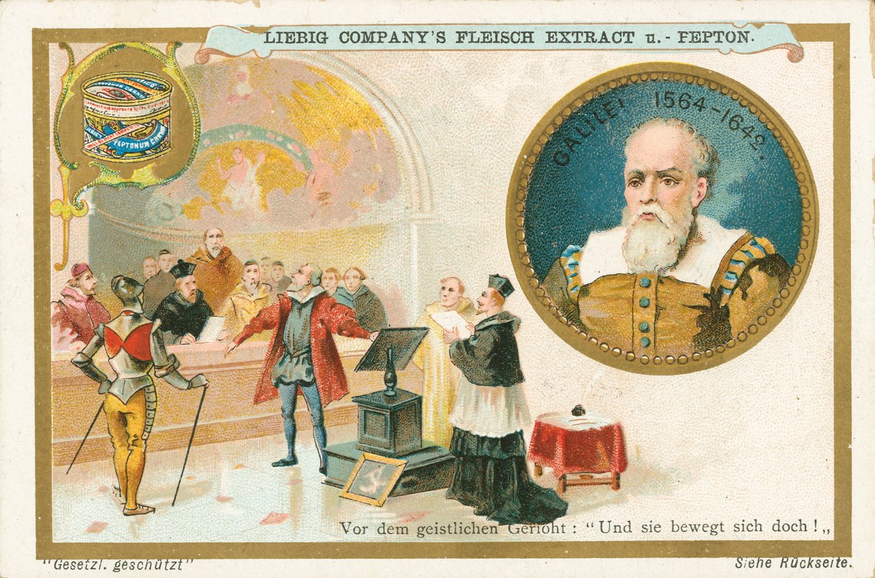 Galileo, Liebig-Karte, frühes 20. Jahrhundert von European School