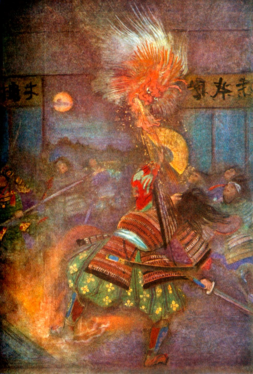 Raiko tötet den Goblin von Oyeyama, 1912 von Evelyn Paul
