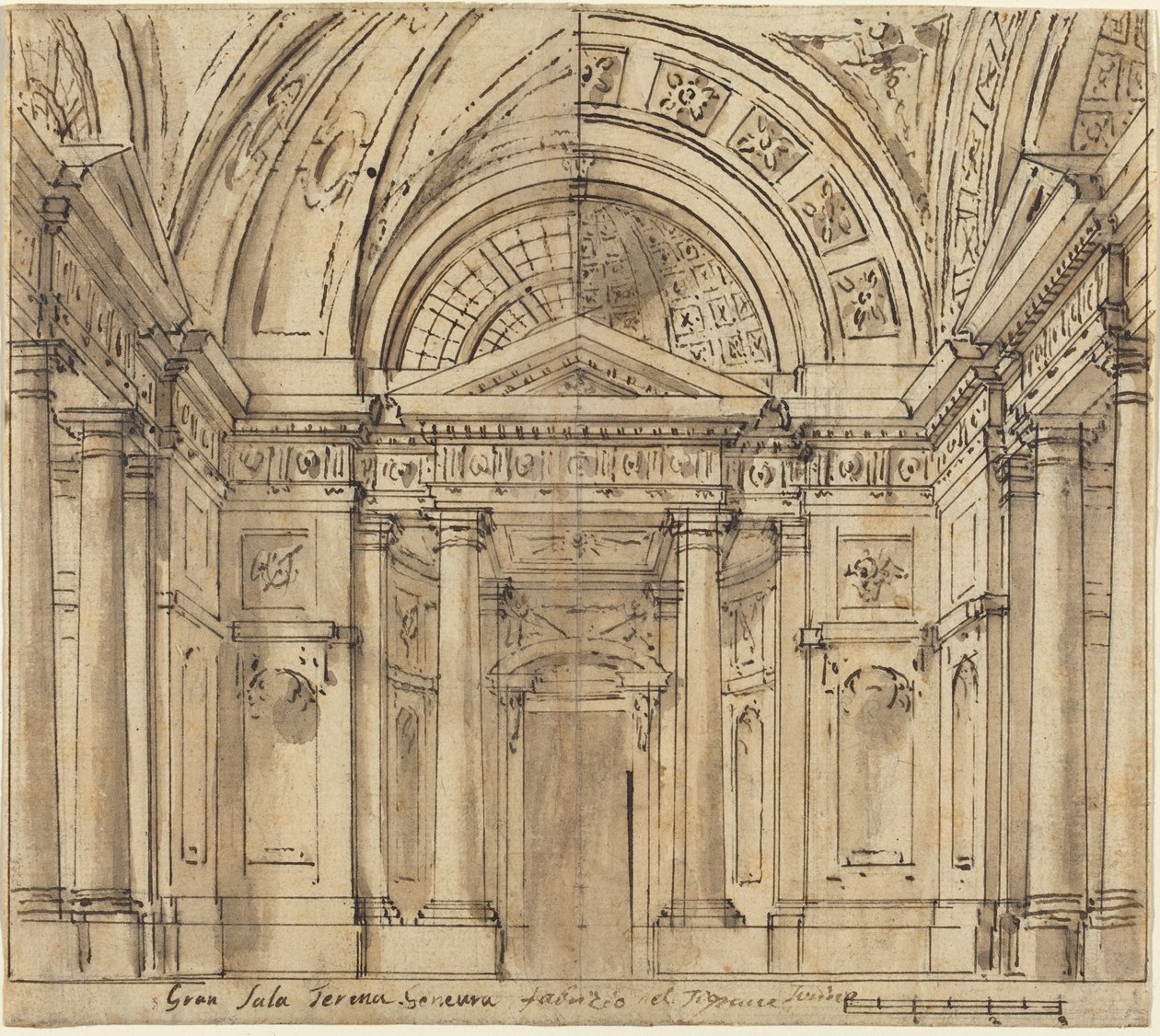 Entwurf für den Eingang zu einer Halle von Fabrizio Galliari