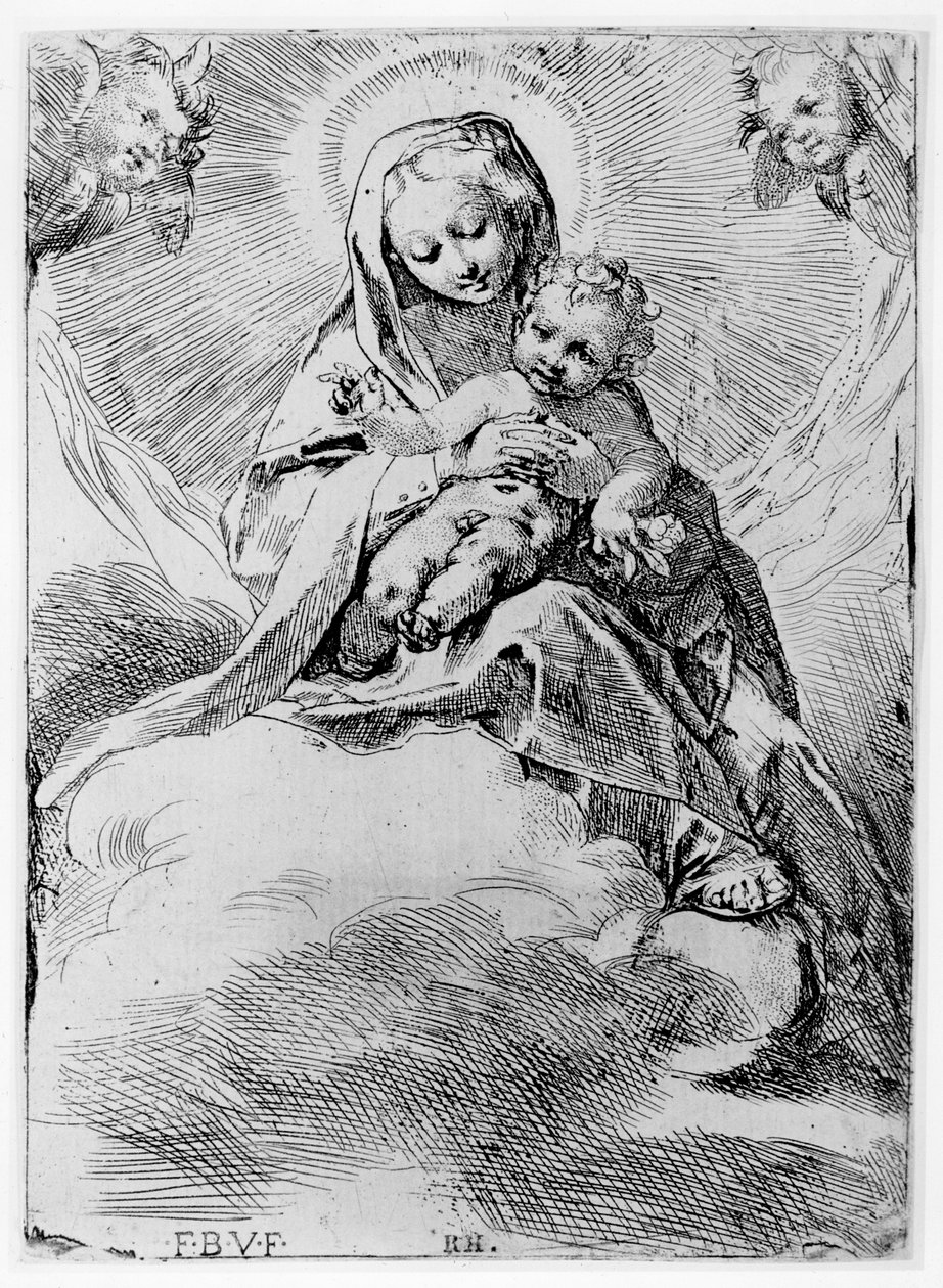 Die Jungfrau und das Kind in den Wolken von Federico Barocci