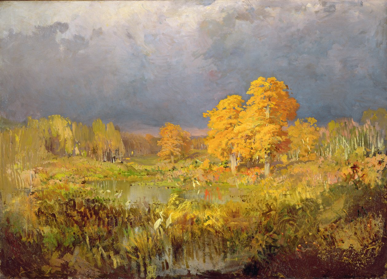 Waldsumpf im Herbst, um 1872 von Fedor Aleksandrovich Vasiliev