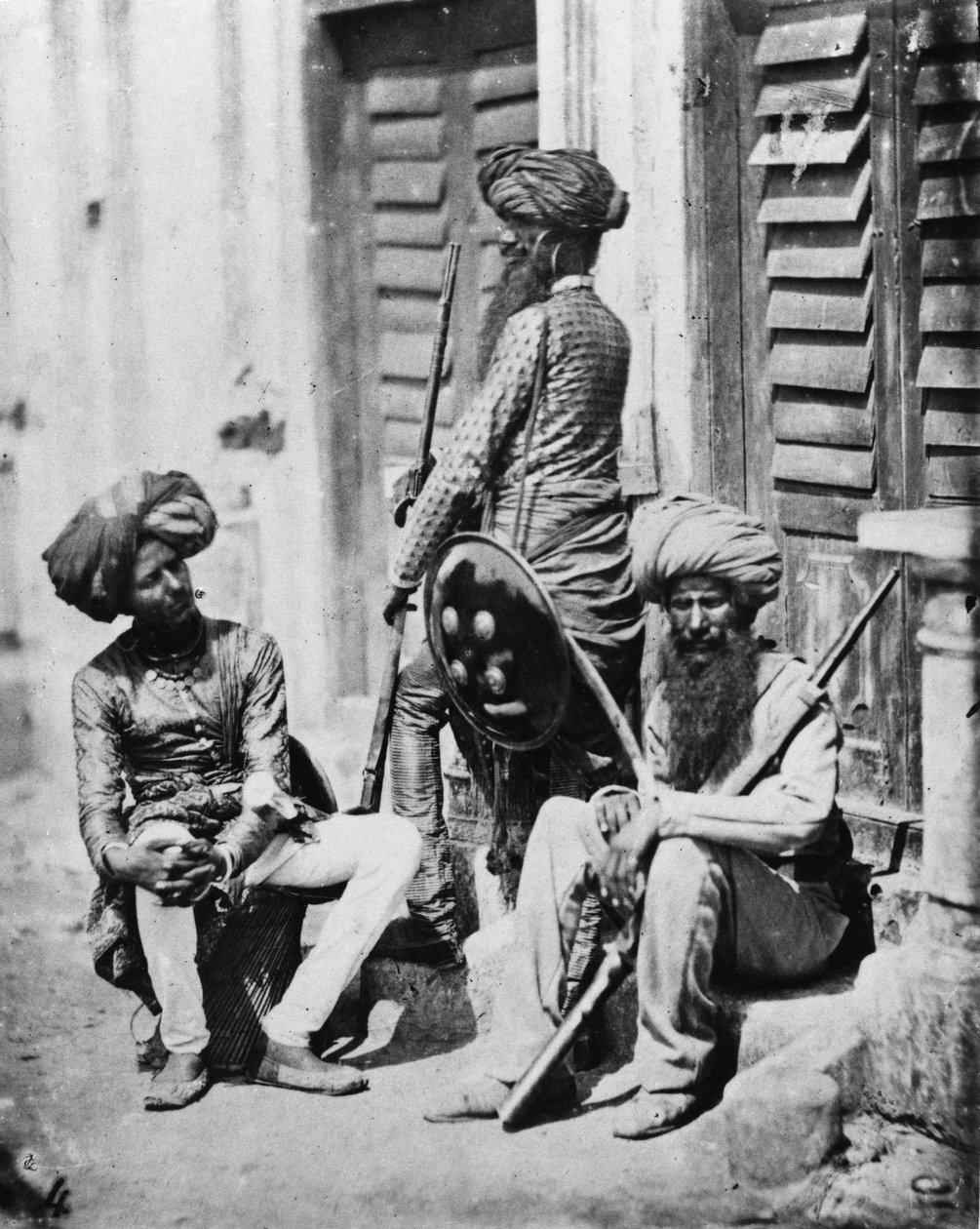 Sikh-Offiziere während der indischen Rebellion, 1858 von Felice Beato
