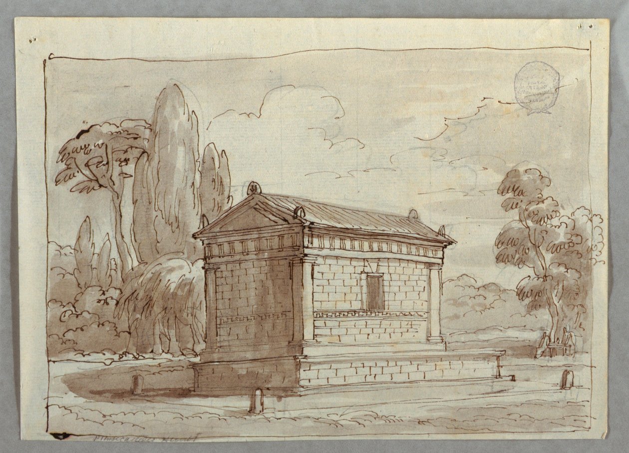 Klassischer Tempel in einer Landschaft von Felice Giani